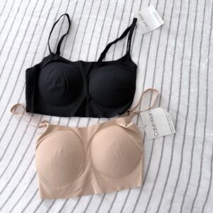 Calvin Klein Women’s Invisible Comfort‎ Lightly Lined Bralette Set of 2 Sz S